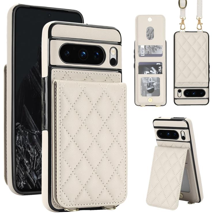 Crossbody Rhombic RFID Blocking Card Holder Phone Case, For Google Pixel 10a, For Google Pixel 10 / 10 Pro / 9 / 9 Pro, For Google Pixel 9a, For Google Pixel 8a, For Google Pixel 8 Pro, For Google Pixel 8