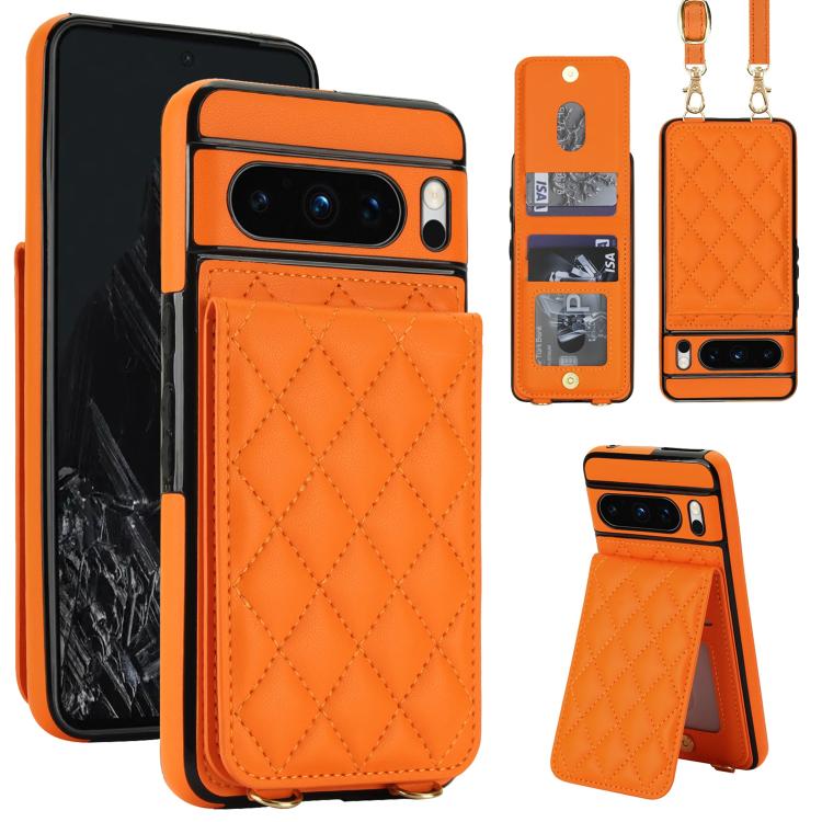 Crossbody Rhombic RFID Blocking Card Holder Phone Case, For Google Pixel 10a, For Google Pixel 10 / 10 Pro / 9 / 9 Pro, For Google Pixel 9a, For Google Pixel 8a, For Google Pixel 8 Pro, For Google Pixel 8