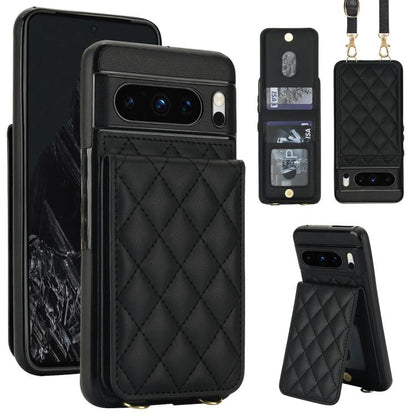 Crossbody Rhombic RFID Blocking Card Holder Phone Case, For Google Pixel 10a, For Google Pixel 10 / 10 Pro / 9 / 9 Pro, For Google Pixel 9a, For Google Pixel 8a, For Google Pixel 8 Pro, For Google Pixel 8