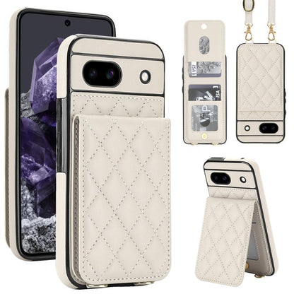 Crossbody Rhombic RFID Blocking Card Holder Phone Case, For Google Pixel 10a, For Google Pixel 10 / 10 Pro / 9 / 9 Pro, For Google Pixel 9a, For Google Pixel 8a, For Google Pixel 8 Pro, For Google Pixel 8