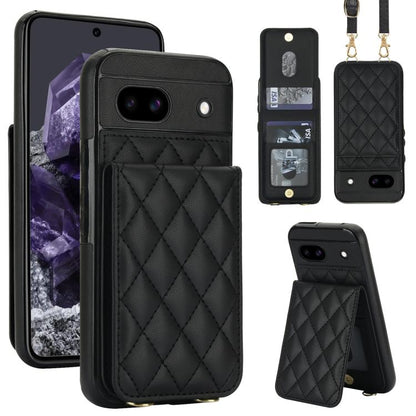 Crossbody Rhombic RFID Blocking Card Holder Phone Case, For Google Pixel 10a, For Google Pixel 10 / 10 Pro / 9 / 9 Pro, For Google Pixel 9a, For Google Pixel 8a, For Google Pixel 8 Pro, For Google Pixel 8