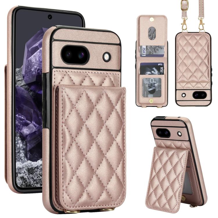Crossbody Rhombic RFID Blocking Card Holder Phone Case, For Google Pixel 10a, For Google Pixel 10 / 10 Pro / 9 / 9 Pro, For Google Pixel 9a, For Google Pixel 8a, For Google Pixel 8 Pro, For Google Pixel 8