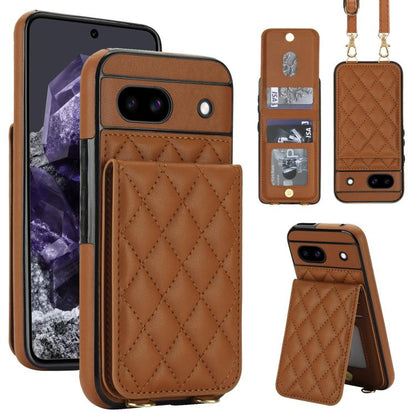 Crossbody Rhombic RFID Blocking Card Holder Phone Case, For Google Pixel 10a, For Google Pixel 10 / 10 Pro / 9 / 9 Pro, For Google Pixel 9a, For Google Pixel 8a, For Google Pixel 8 Pro, For Google Pixel 8