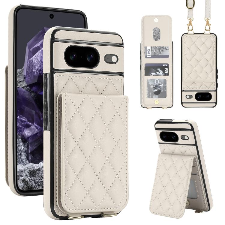 Crossbody Rhombic RFID Blocking Card Holder Phone Case, For Google Pixel 10a, For Google Pixel 10 / 10 Pro / 9 / 9 Pro, For Google Pixel 9a, For Google Pixel 8a, For Google Pixel 8 Pro, For Google Pixel 8