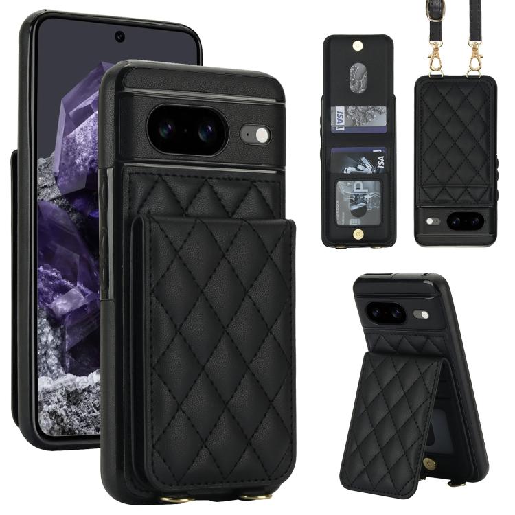 Crossbody Rhombic RFID Blocking Card Holder Phone Case, For Google Pixel 10a, For Google Pixel 10 / 10 Pro / 9 / 9 Pro, For Google Pixel 9a, For Google Pixel 8a, For Google Pixel 8 Pro, For Google Pixel 8