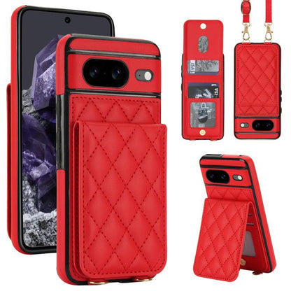 Crossbody Rhombic RFID Blocking Card Holder Phone Case, For Google Pixel 10a, For Google Pixel 10 / 10 Pro / 9 / 9 Pro, For Google Pixel 9a, For Google Pixel 8a, For Google Pixel 8 Pro, For Google Pixel 8