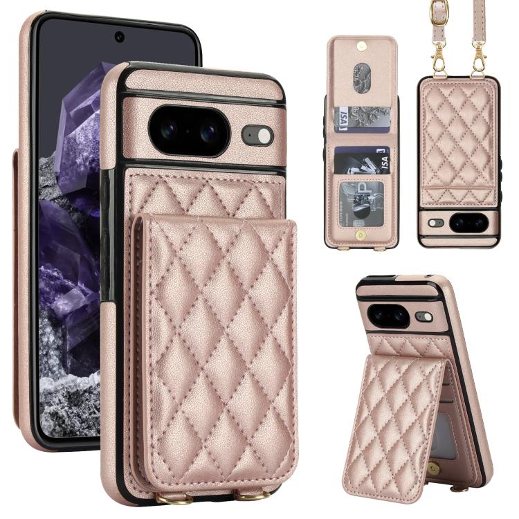 Crossbody Rhombic RFID Blocking Card Holder Phone Case, For Google Pixel 10a, For Google Pixel 10 / 10 Pro / 9 / 9 Pro, For Google Pixel 9a, For Google Pixel 8a, For Google Pixel 8 Pro, For Google Pixel 8