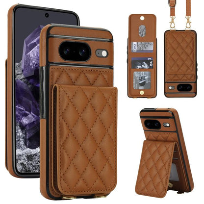 Crossbody Rhombic RFID Blocking Card Holder Phone Case, For Google Pixel 10a, For Google Pixel 10 / 10 Pro / 9 / 9 Pro, For Google Pixel 9a, For Google Pixel 8a, For Google Pixel 8 Pro, For Google Pixel 8