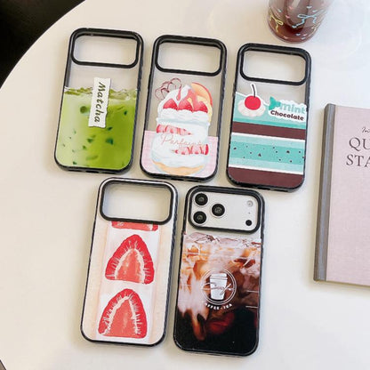 Matcha Latte Cake Pattern Magnetic Acrylic TPU Phone Case, For iPhone 12, For iPhone 12 Pro Max, For iPhone 12 Pro, For iPhone 11