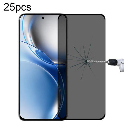 25pcs Full Cover Anti-spy Silk Screen Tempered Glass Film, For Realme P4R 5G