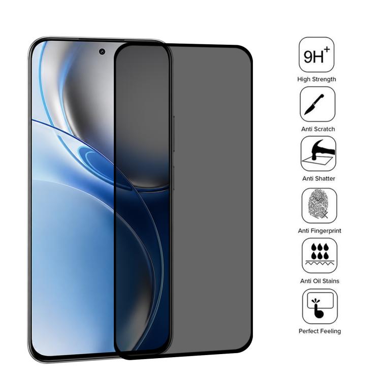 25pcs Full Cover Anti-spy Silk Screen Tempered Glass Film, For Realme P4R 5G