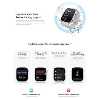 Xiaomi Redmi Watch 6, 2.07 inch AMOLED Screen 5ATM Waterproof, Support Heart Rate / Blood Oxygen Monitor, Redmi Watch 6 (Silver), Redmi Watch 6 (Blue), Redmi Watch 6 (Black)