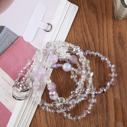 Alloy Butterfly Pearl Beaded Crossbody Phone Lanyard Strap