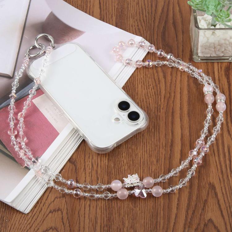 Alloy Butterfly Pearl Beaded Crossbody Phone Lanyard Strap