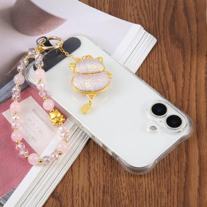 Lucky Cat Beaded Phone Charm Strap