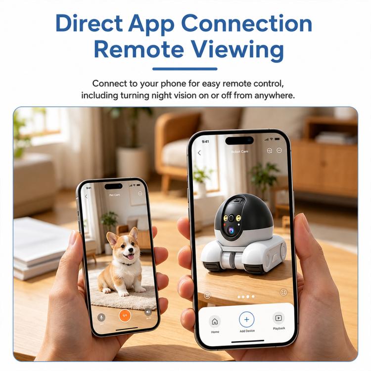 Home HD Dual Lens Smart Mobile Remote Control Pet Monitoring Camera, Type A, Type B