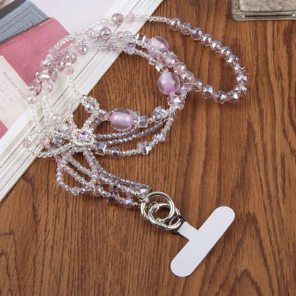 Bow Beaded Crossbody Phone Lanyard Strap