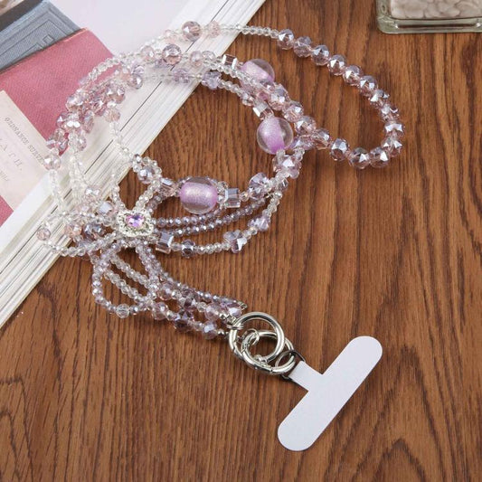 Bow Beaded Crossbody Phone Lanyard Strap