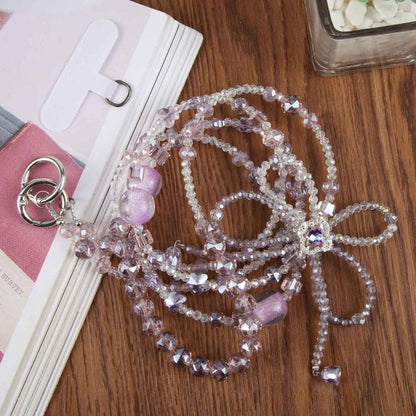 Bow Beaded Crossbody Phone Lanyard Strap
