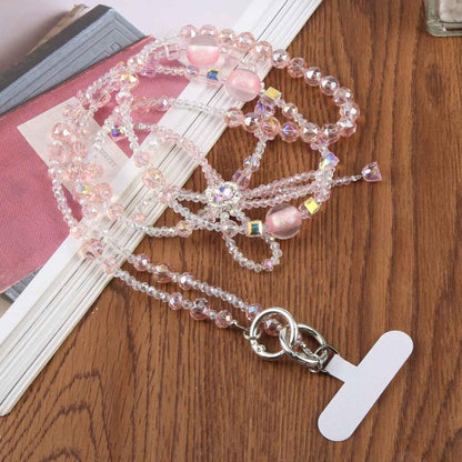 Bow Beaded Crossbody Phone Lanyard Strap