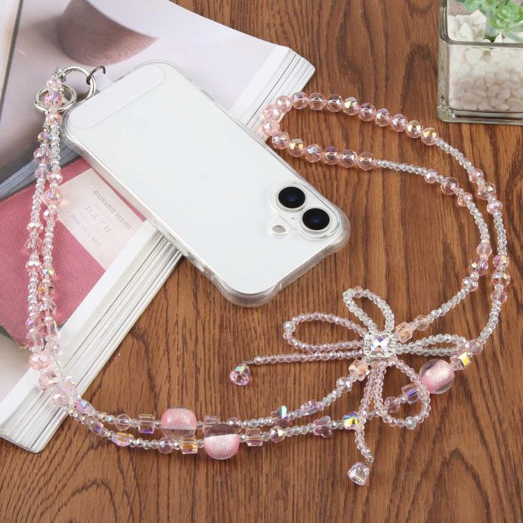 Bow Beaded Crossbody Phone Lanyard Strap