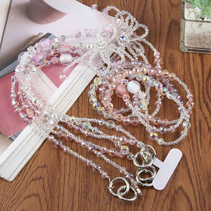 Bow Beaded Crossbody Phone Lanyard Strap