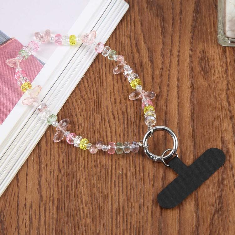 Colorful Transparent Crystal Beaded Phone Charm Strap