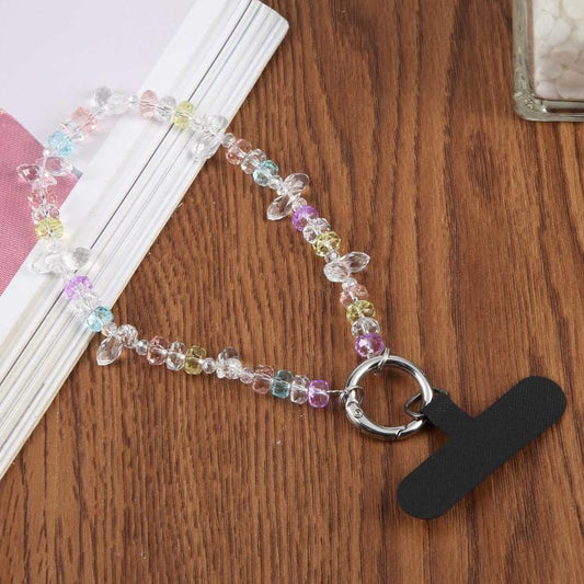 Colorful Transparent Crystal Beaded Phone Charm Strap