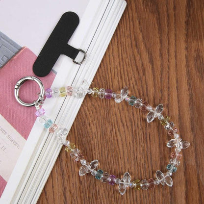 Colorful Transparent Crystal Beaded Phone Charm Strap