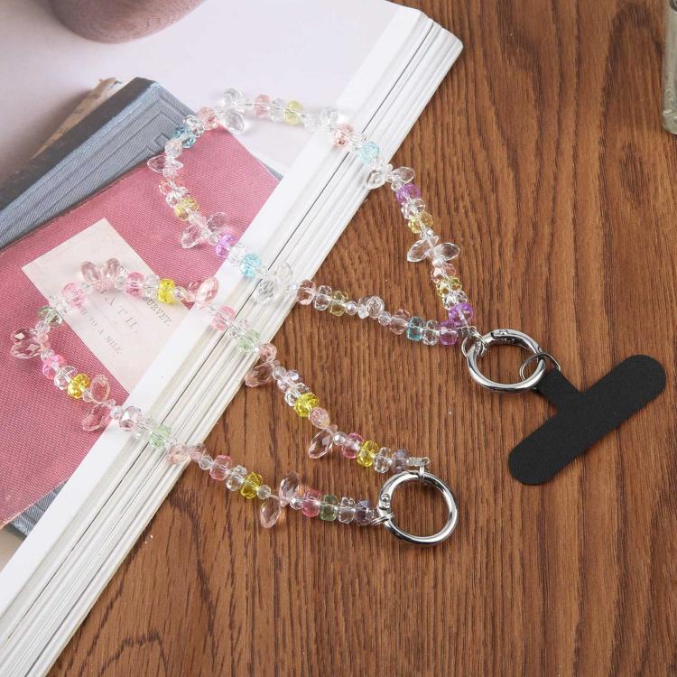 Colorful Transparent Crystal Beaded Phone Charm Strap