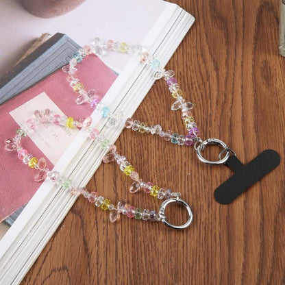 Colorful Transparent Crystal Beaded Phone Charm Strap