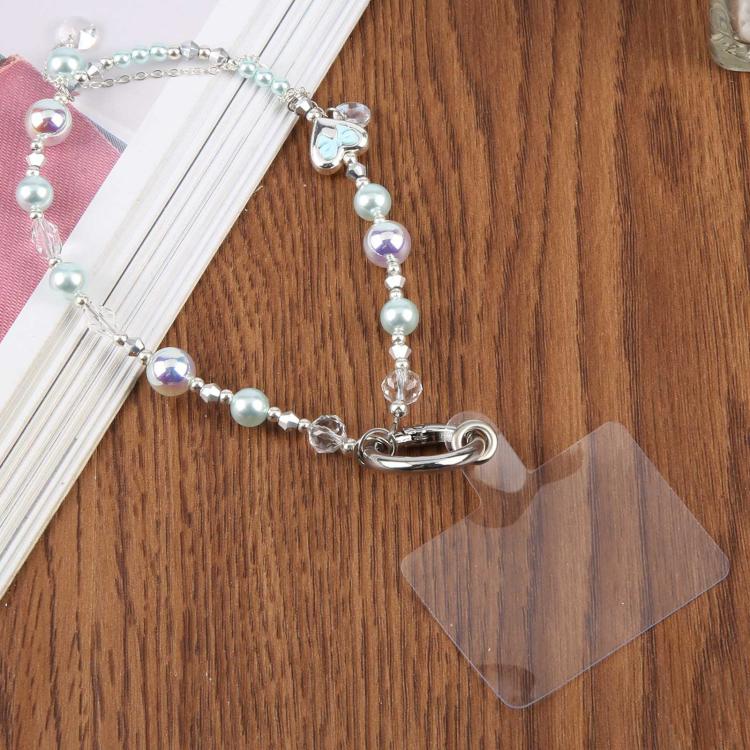Pearl Heart Bow Phone Charm Strap
