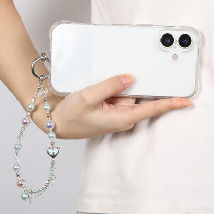 Pearl Heart Bow Phone Charm Strap