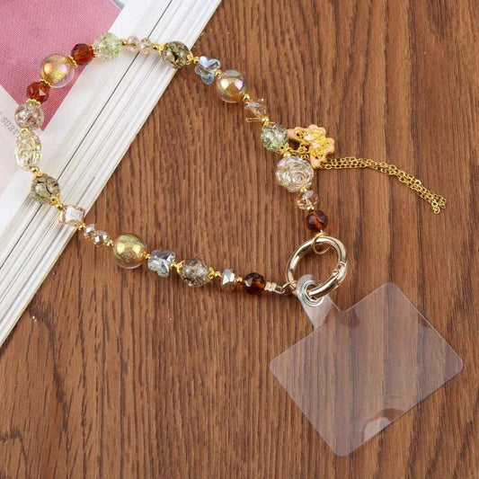 Candy Pearl Butterfly Phone Charm Strap