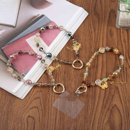Candy Pearl Butterfly Phone Charm Strap