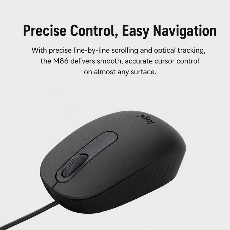 Logitech M86 1000DPI USB-A Port Wired Mouse