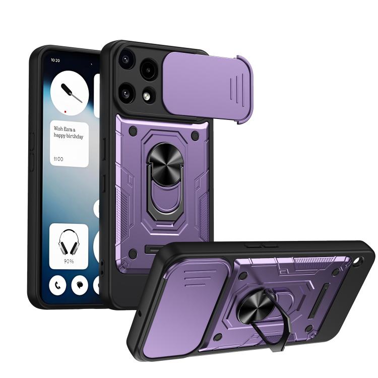 Nanshan Armor Sliding Camshield Ring Holder Phone Case, For Nothing Phone 4a Pro, For Nothing Phone 4a, For Nothing Phone 3a Lite