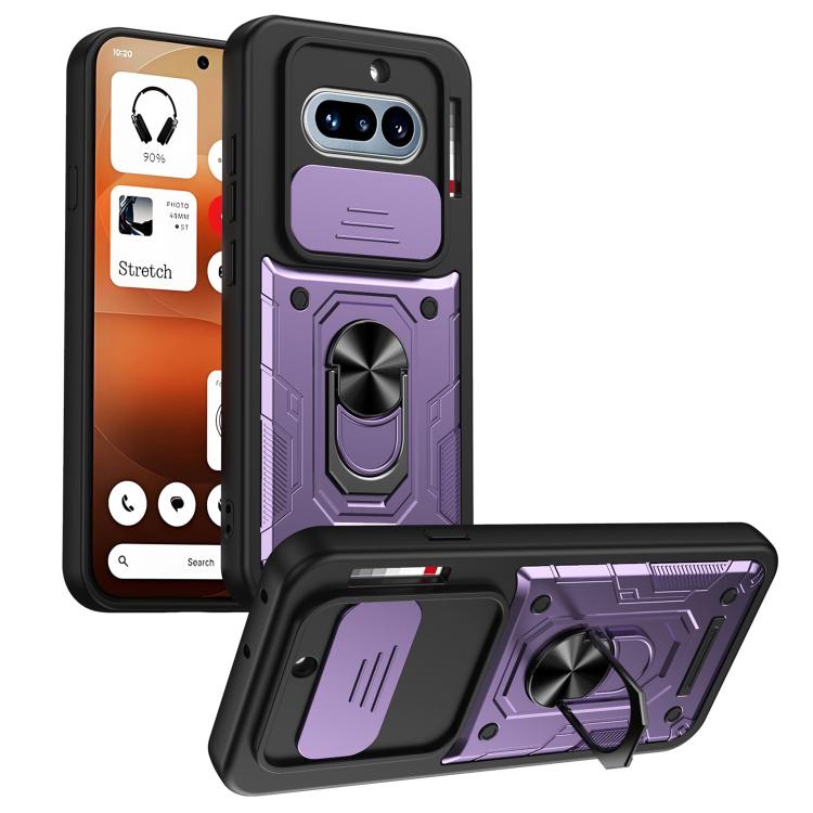 Nanshan Armor Sliding Camshield Ring Holder Phone Case, For Nothing Phone 4a Pro, For Nothing Phone 4a, For Nothing Phone 3a Lite