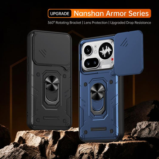 Nanshan Armor Sliding Camshield Ring Holder Phone Case, For Nothing Phone 4a Pro, For Nothing Phone 4a, For Nothing Phone 3a Lite