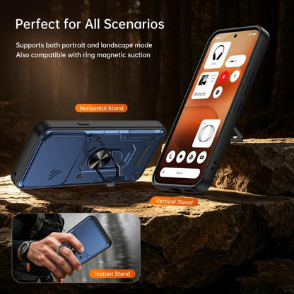 Nanshan Armor Sliding Camshield Ring Holder Phone Case, For Nothing Phone 4a Pro, For Nothing Phone 4a, For Nothing Phone 3a Lite