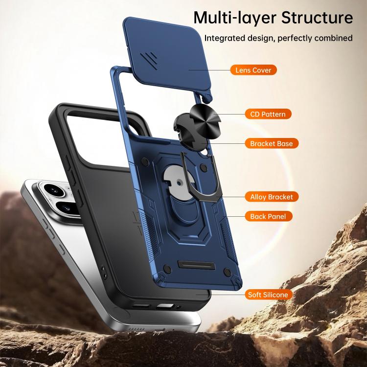 Nanshan Armor Sliding Camshield Ring Holder Phone Case, For Nothing Phone 4a Pro, For Nothing Phone 4a, For Nothing Phone 3a Lite