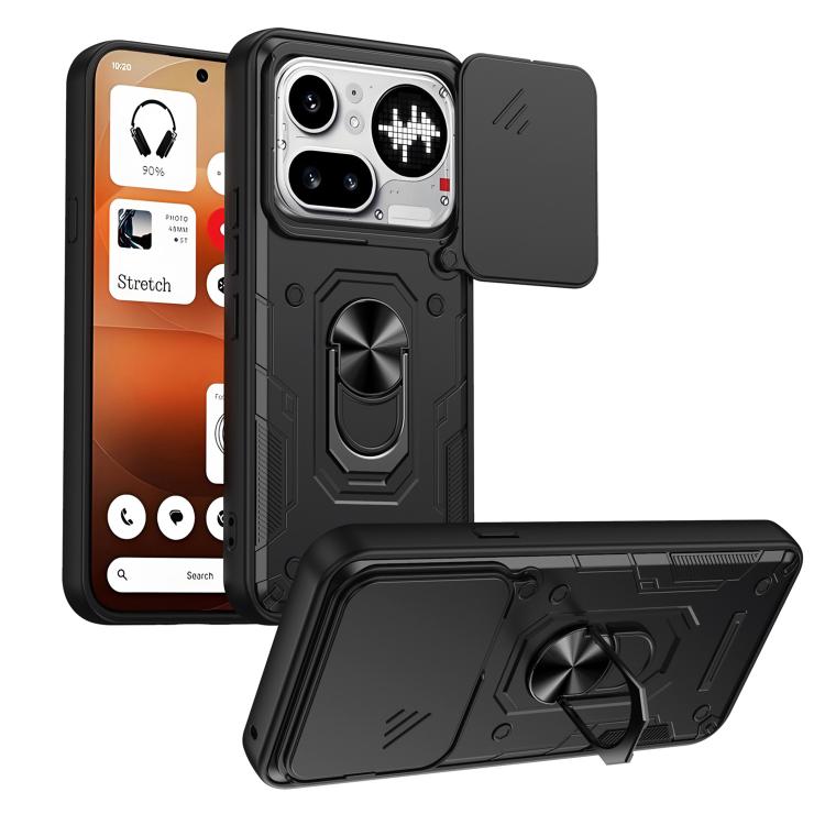 Nanshan Armor Sliding Camshield Ring Holder Phone Case, For Nothing Phone 4a Pro, For Nothing Phone 4a, For Nothing Phone 3a Lite