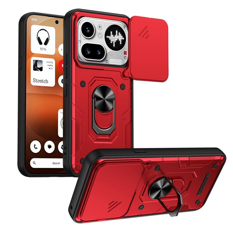 Nanshan Armor Sliding Camshield Ring Holder Phone Case, For Nothing Phone 4a Pro, For Nothing Phone 4a, For Nothing Phone 3a Lite