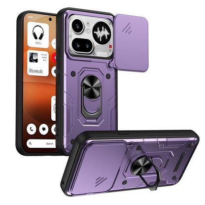 Nanshan Armor Sliding Camshield Ring Holder Phone Case, For Nothing Phone 4a Pro, For Nothing Phone 4a, For Nothing Phone 3a Lite
