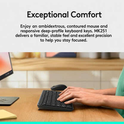Logitech MK251 Wireless Bluetooth Keyboard and Mouse Combo