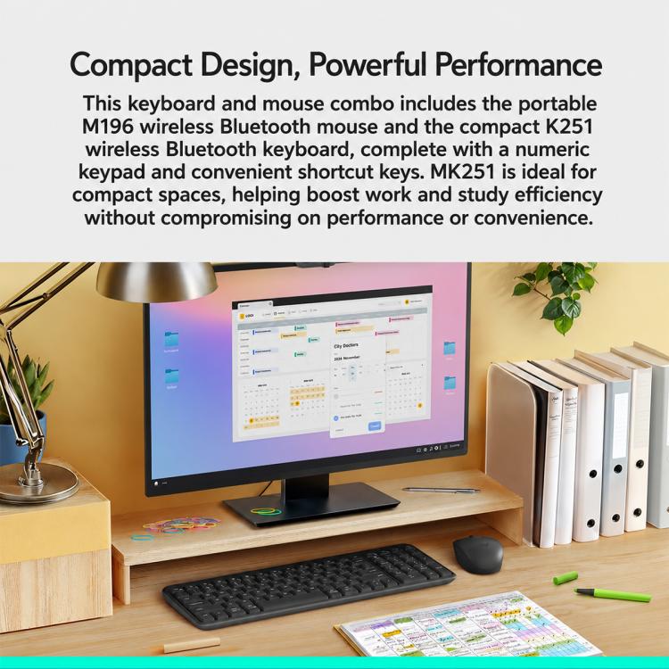 Logitech MK251 Wireless Bluetooth Keyboard and Mouse Combo