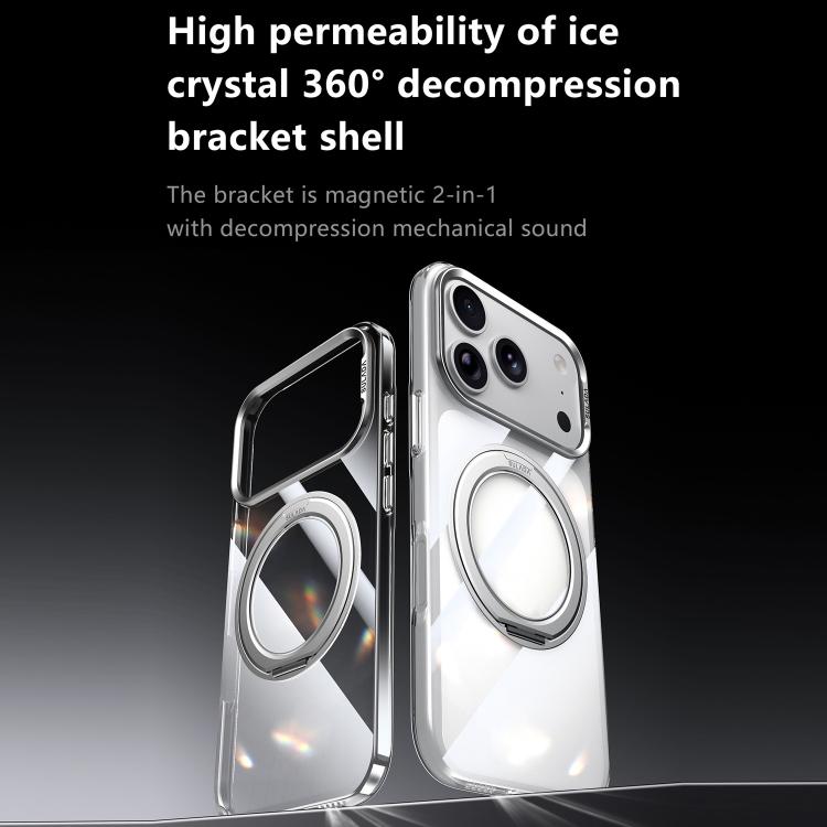 SULADA Crystal Series Magnetic Clear PC Phone Case, For iPhone 18 Pro, For iPhone 18 Pro Max, For iPhone 17 Pro Max, For iPhone 17 Pro, For iPhone 17