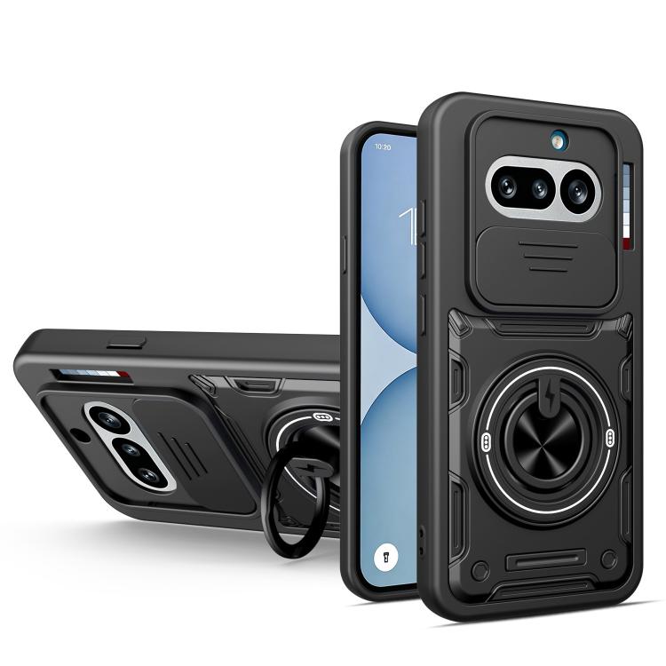 Multifunctional Sliding Camshield Ring Holder Phone Case, For Nothing Phone 4a Pro, For Nothing Phone 4a