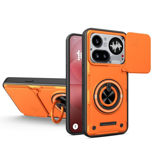 Multifunctional Sliding Camshield Ring Holder Phone Case, For Nothing Phone 4a Pro, For Nothing Phone 4a
