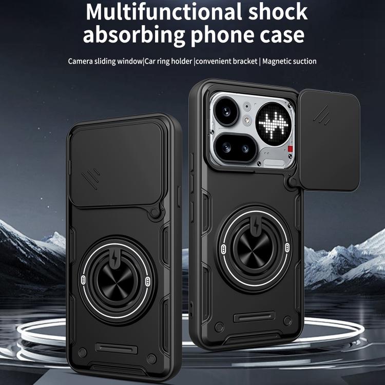 Multifunctional Sliding Camshield Ring Holder Phone Case, For Nothing Phone 4a Pro, For Nothing Phone 4a